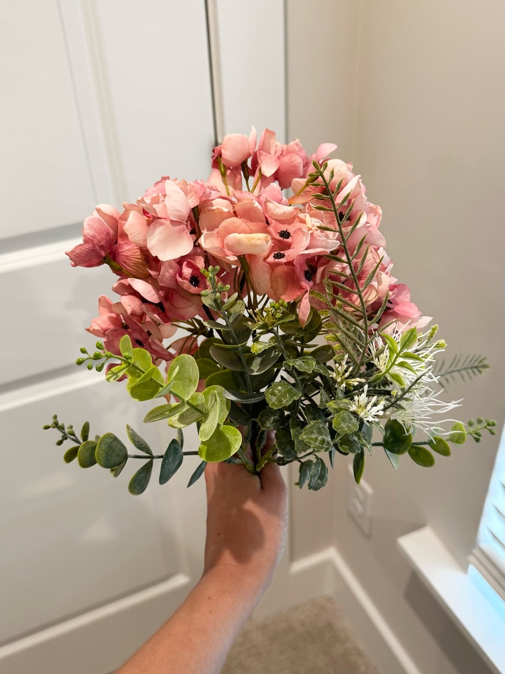 Bundle of Faux Hydrangea, Greens